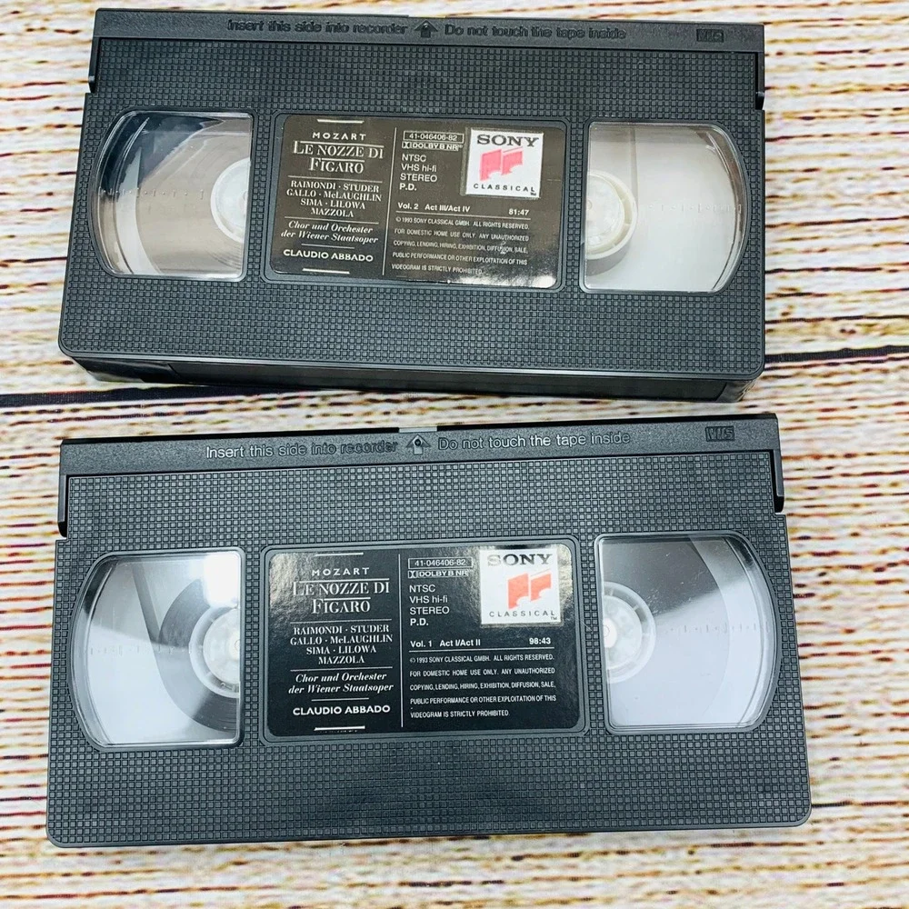 Sony Classical Mozart Le Nozze Di Figaro‎ Opera [VHS Set 1993] Claudio Abbado